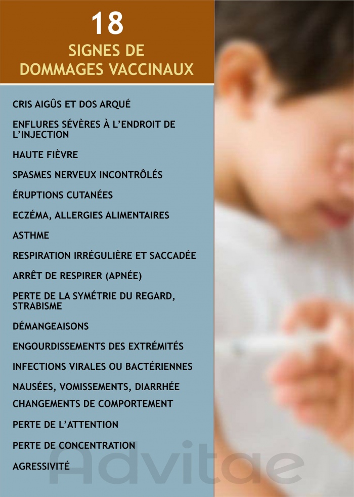 18 signes de ractions indsirables et de dommages vaccinaux potentiels