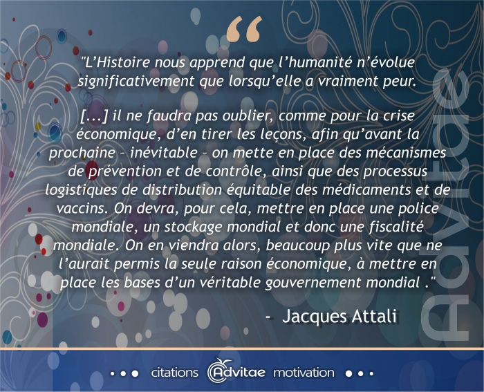 Attali: La pandmie qui commence pourrait dclencher une de ces peurs structurantes et des mesures menant au Nouvel Ordre Mondial