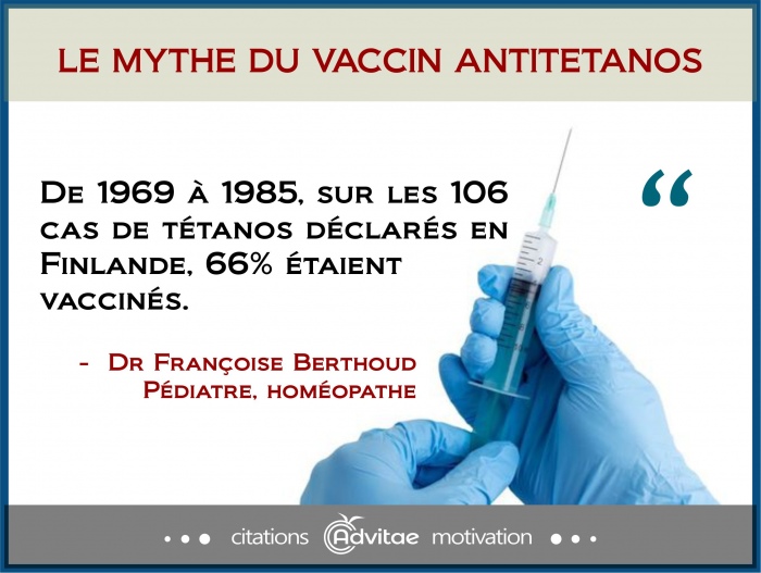 De 1969  1985, sur les 106 cas de ttanos dclars en Finlande, 66% taient vaccins