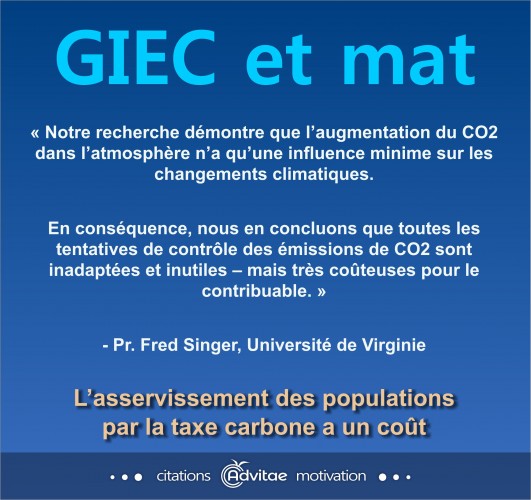 La recherche montre que l'impact du CO2 est minime sur le climat mais et les taxes sont nuisibles