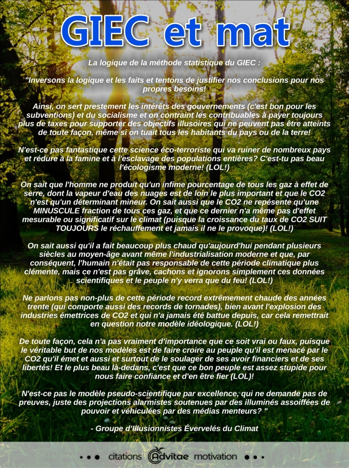 La logique de la mthode statistique et pseudo-scientifique du GIEC