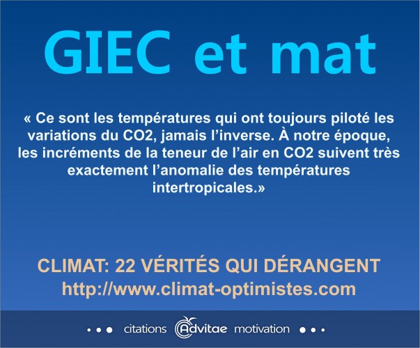 Ce sont les tempratures qui ont toujours pilot les variations du CO2, jamais linverse