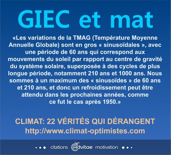 Climat: Les temprature globales suivent un cycle de 60 ans correspondant aux mouvements solaires