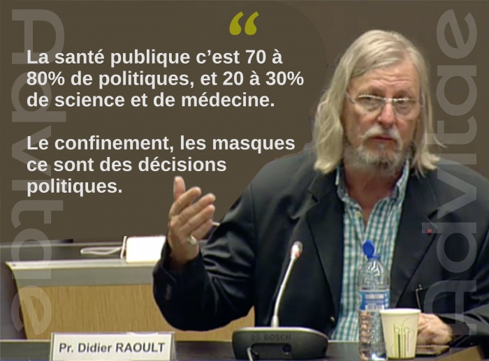 Raoult: La sant publique c'est plus une affaire politique que scientifique ou mdicale. Le confinement et les masques, c'est politique