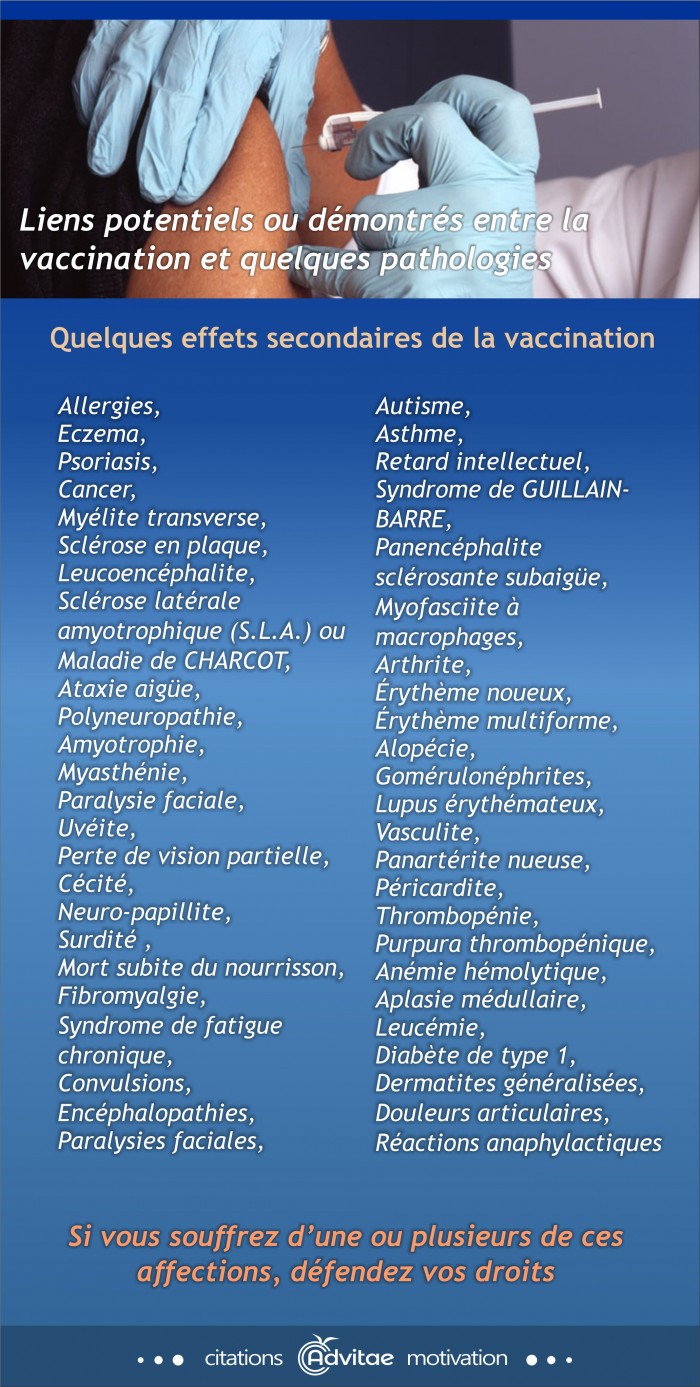 Liens possibles ou dmontrs entre la vaccination et quelques pathologies