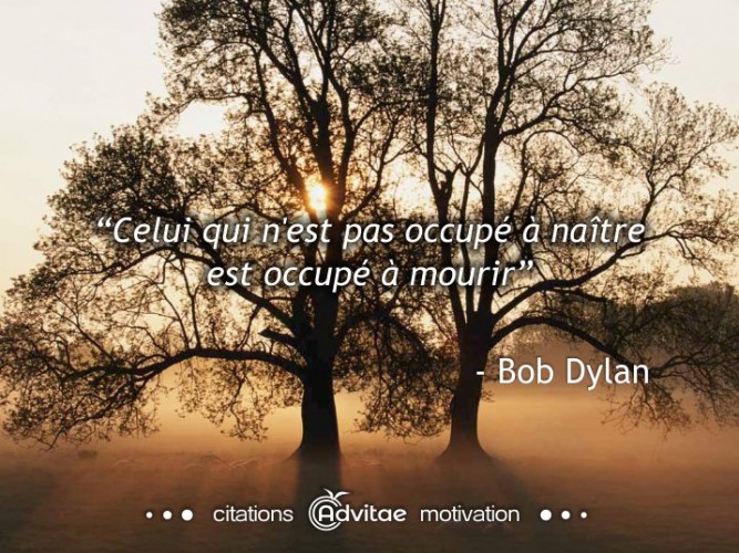 Celui qui n'est pas occupé à naître est occupé à mourir